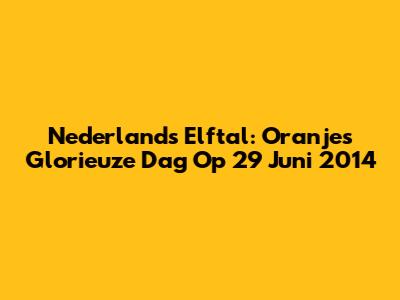 Nederlands Elftal: Oranje's Glorieuze Dag Op 29 Juni 2014
