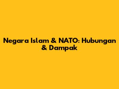 Negara Islam & NATO: Hubungan & Dampak