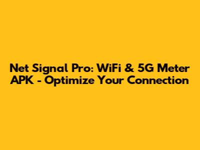 Net Signal Pro: WiFi & 5G Meter APK - Optimize Your Connection