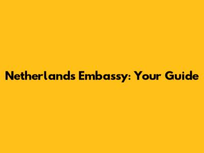 Netherlands Embassy: Your Guide