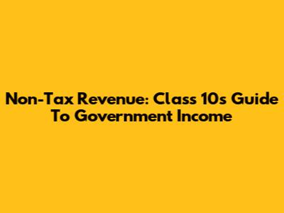 Non-Tax Revenue: Class 10's Guide To Government Income