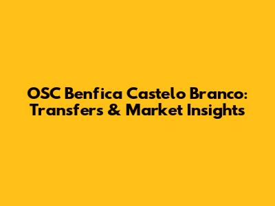 OSC Benfica Castelo Branco: Transfers & Market Insights