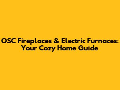 OSC Fireplaces & Electric Furnaces: Your Cozy Home Guide