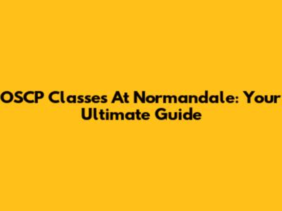 OSCP Classes At Normandale: Your Ultimate Guide