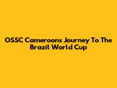OSSC Cameroon's Journey To The Brazil World Cup