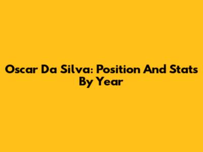Oscar Da Silva: Position And Stats By Year