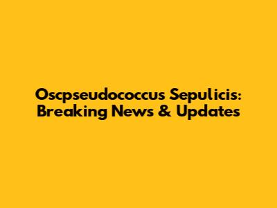 Oscpseudococcus Sepulicis: Breaking News & Updates
