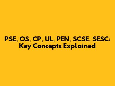 PSE, OS, CP, UL, PEN, SCSE, SESC: Key Concepts Explained