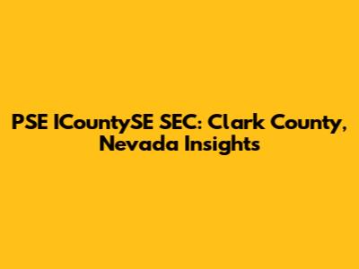 PSE ICountySE SEC: Clark County, Nevada Insights