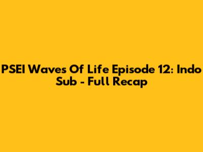 PSEI Waves Of Life Episode 12: Indo Sub - Full Recap