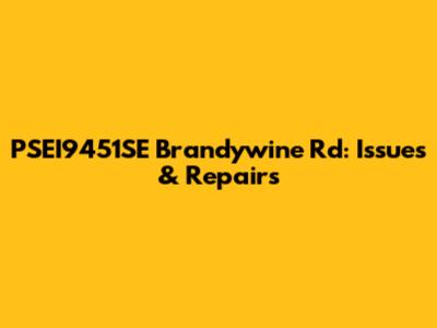 PSEI9451SE Brandywine Rd: Issues & Repairs