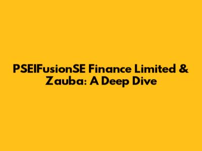 PSEIFusionSE Finance Limited & Zauba: A Deep Dive