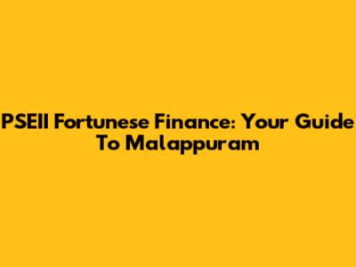 PSEII Fortunese Finance: Your Guide To Malappuram