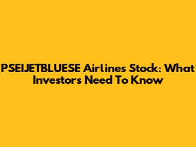 PSEIJETBLUESE Airlines Stock: What Investors Need To Know