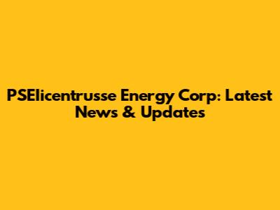 PSEIicentrusse Energy Corp: Latest News & Updates
