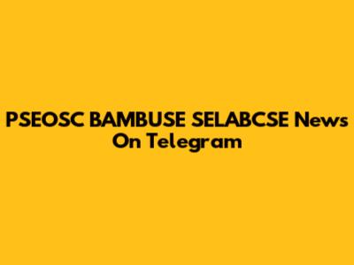 PSEOSC BAMBUSE SELABCSE News On Telegram