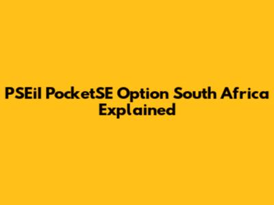 PSEiI PocketSE Option South Africa Explained