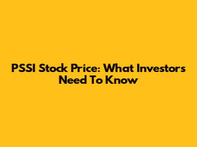 PSSI Stock Price: What Investors Need To Know