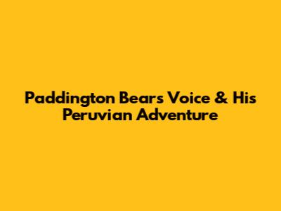 Paddington Bear's Voice & His Peruvian Adventure