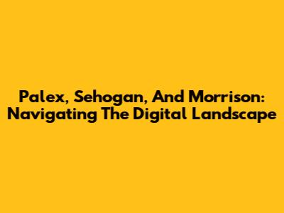 Palex, Sehogan, And Morrison: Navigating The Digital Landscape