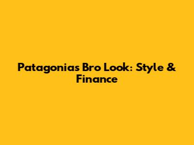 Patagonia's "Bro Look": Style & Finance