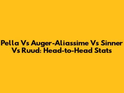 Pella Vs Auger-Aliassime Vs Sinner Vs Ruud: Head-to-Head Stats