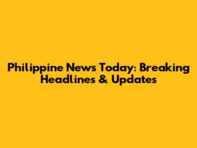 Philippine News Today: Breaking Headlines & Updates