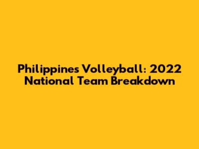 Philippines Volleyball: 2022 National Team Breakdown