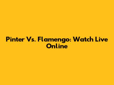 Pinter Vs. Flamengo: Watch Live Online