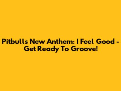 Pitbull's New Anthem: I Feel Good - Get Ready To Groove!