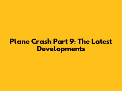 Plane Crash Part 9: The Latest Developments