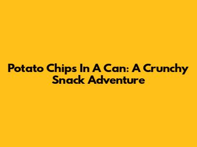 Potato Chips In A Can: A Crunchy Snack Adventure