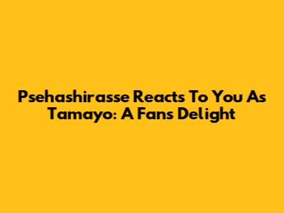 Psehashirasse Reacts To You As Tamayo: A Fan's Delight