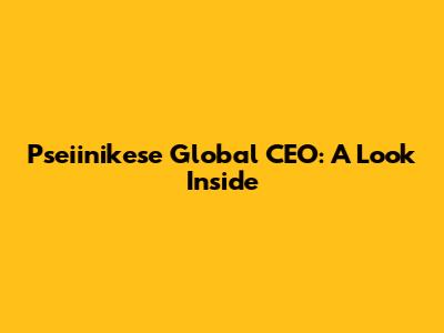 Pseiinikese Global CEO: A Look Inside