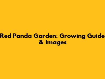 Red Panda Garden: Growing Guide & Images