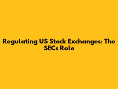 Regulating US Stock Exchanges: The SEC's Role