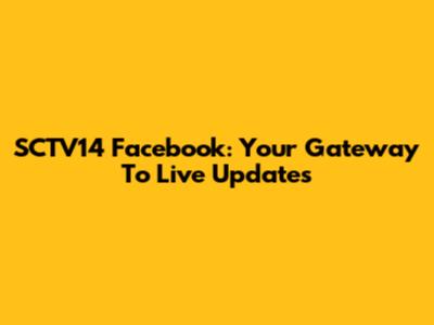 SCTV14 Facebook: Your Gateway To Live Updates