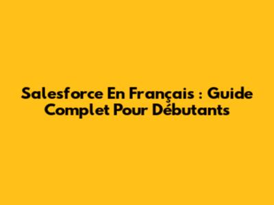 Salesforce En Français : Guide Complet Pour Débutants
