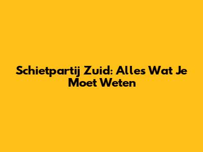 Schietpartij Zuid: Alles Wat Je Moet Weten
