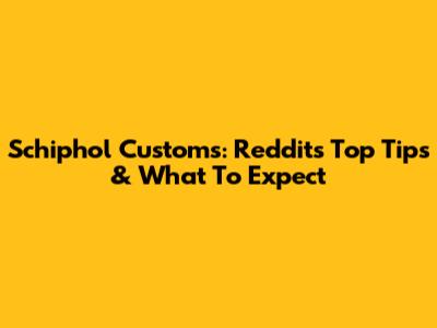 Schiphol Customs: Reddit's Top Tips & What To Expect