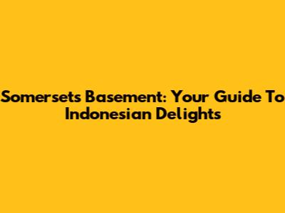 Somerset's Basement: Your Guide To Indonesian Delights