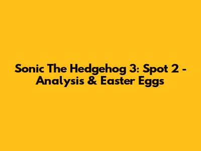 Sonic The Hedgehog 3: Spot 2 - Analysis & Easter Eggs