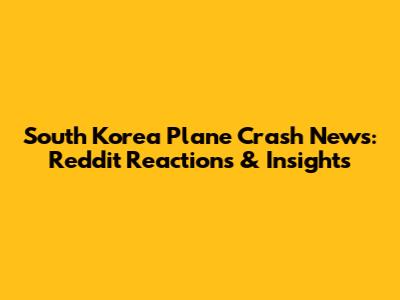 South Korea Plane Crash News: Reddit Reactions & Insights