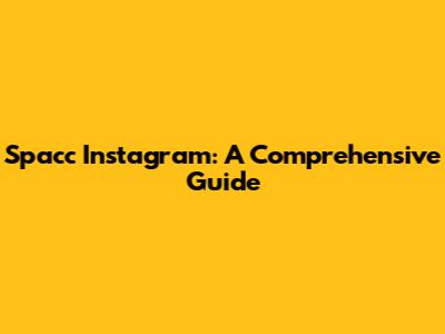 Spacc Instagram: A Comprehensive Guide