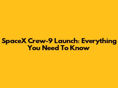 SpaceX Crew-9 Launch: Everything You Need To Know