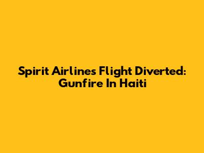 Spirit Airlines Flight Diverted: Gunfire In Haiti