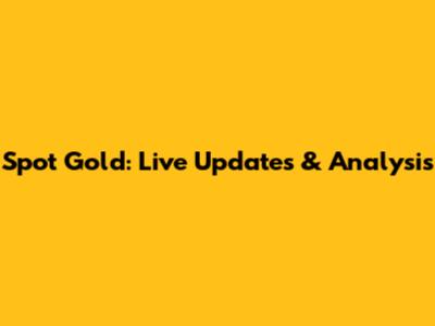 Spot Gold: Live Updates & Analysis