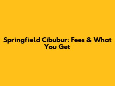 Springfield Cibubur: Fees & What You Get