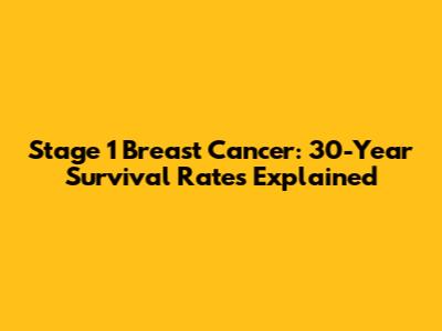 Stage 1 Breast Cancer: 30-Year Survival Rates Explained