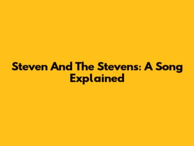 Steven And The Stevens: A Song Explained